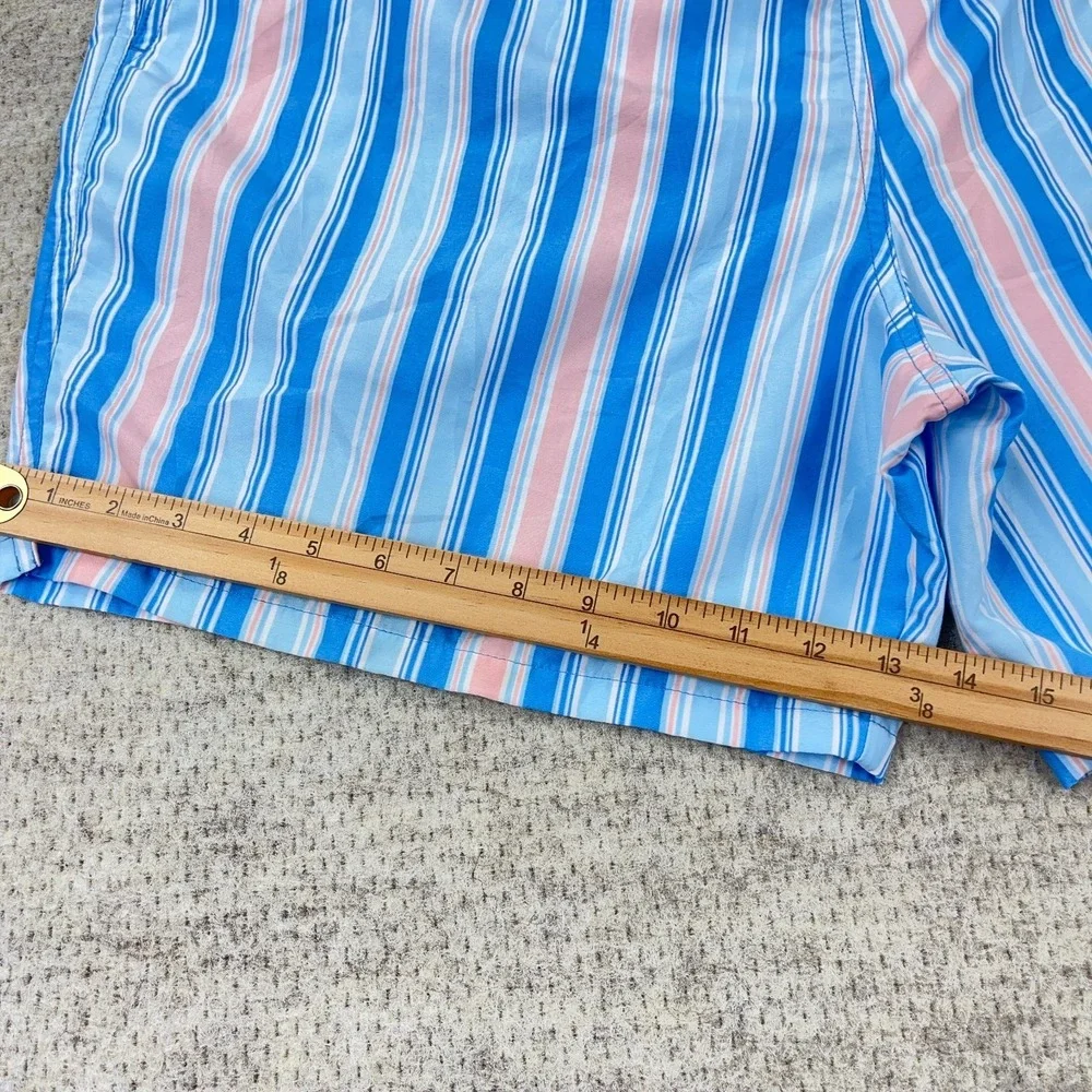 Vineyard Vines Swim Trunks Men Large Blue Pink Striped Bored Shorts Preppy Adult